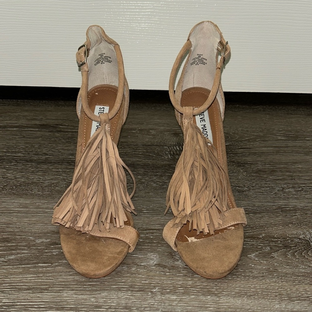 Steve Madden Tassel Fringe T Strap Heel